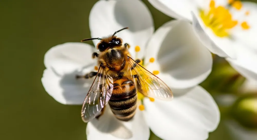 Abeille fleur pollen